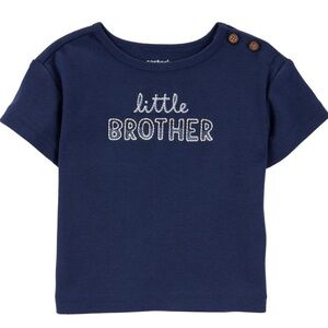🍓3/$10 Carter's Navy Little Brother Tee size 0-3m